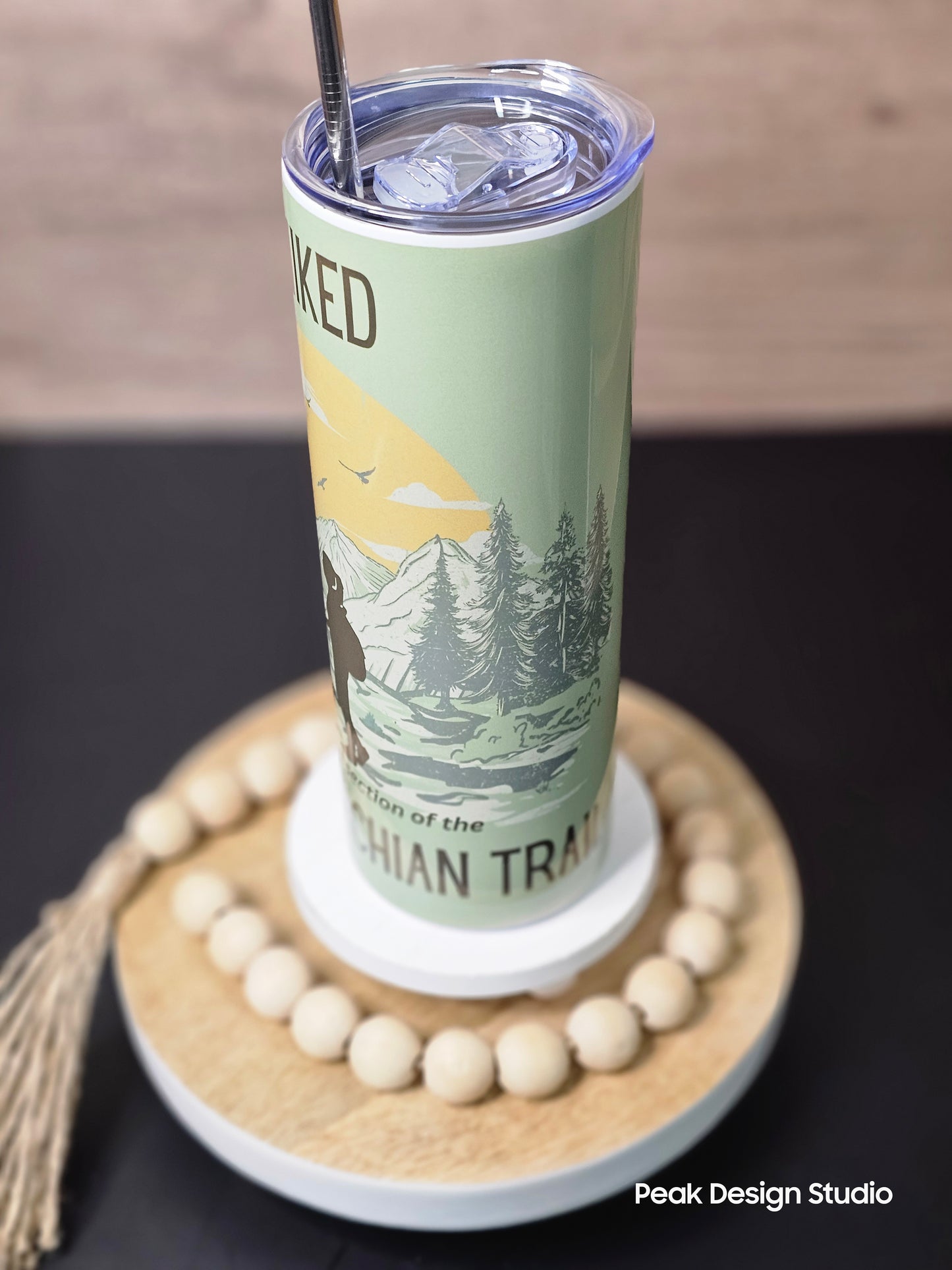 Hiking Trails Customize It - 20oz Skinny Tumbler Stainless Steel Insulated with Lid, Straw and Cleaning Brush