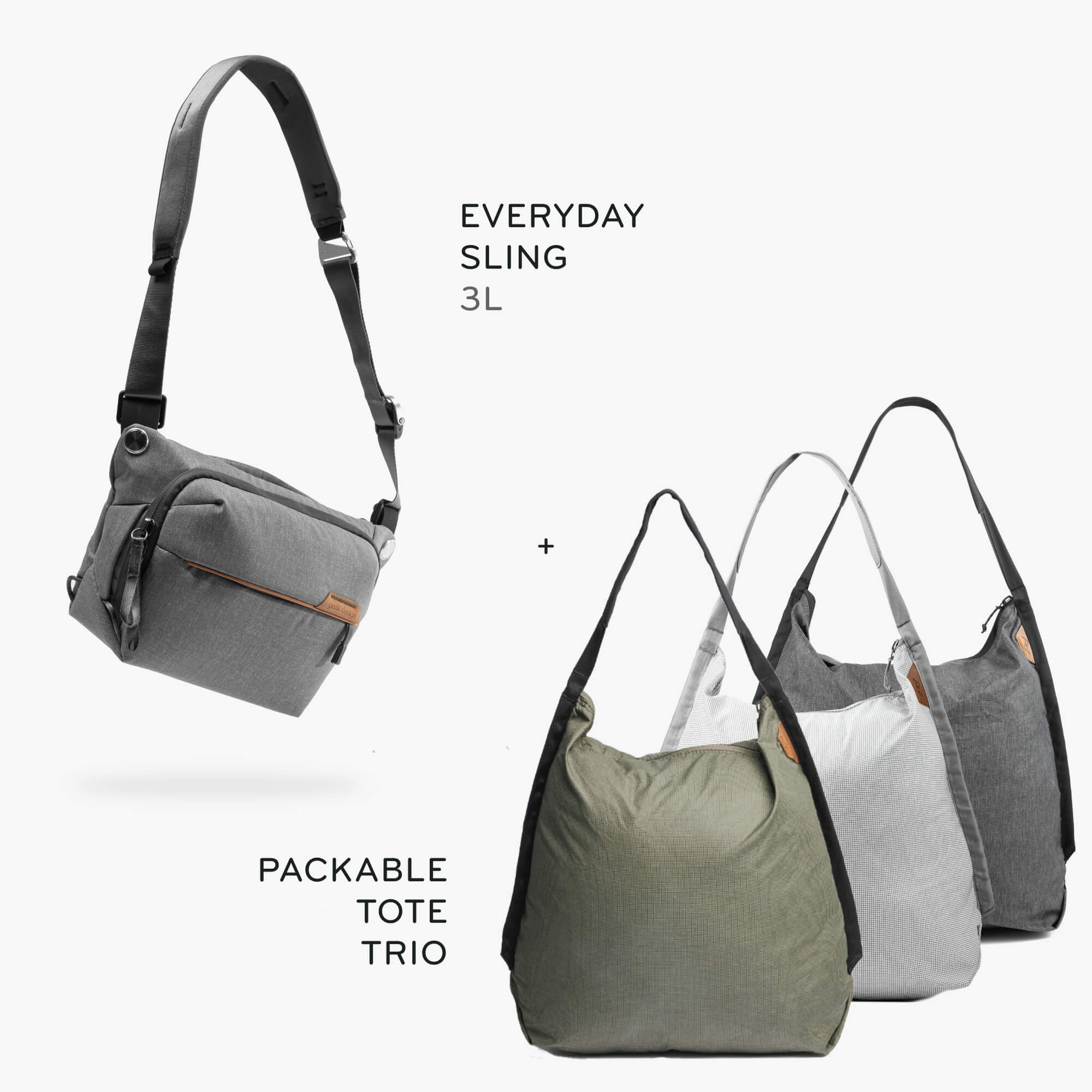 3L Everyday Sling + Bundle 1 | Ash