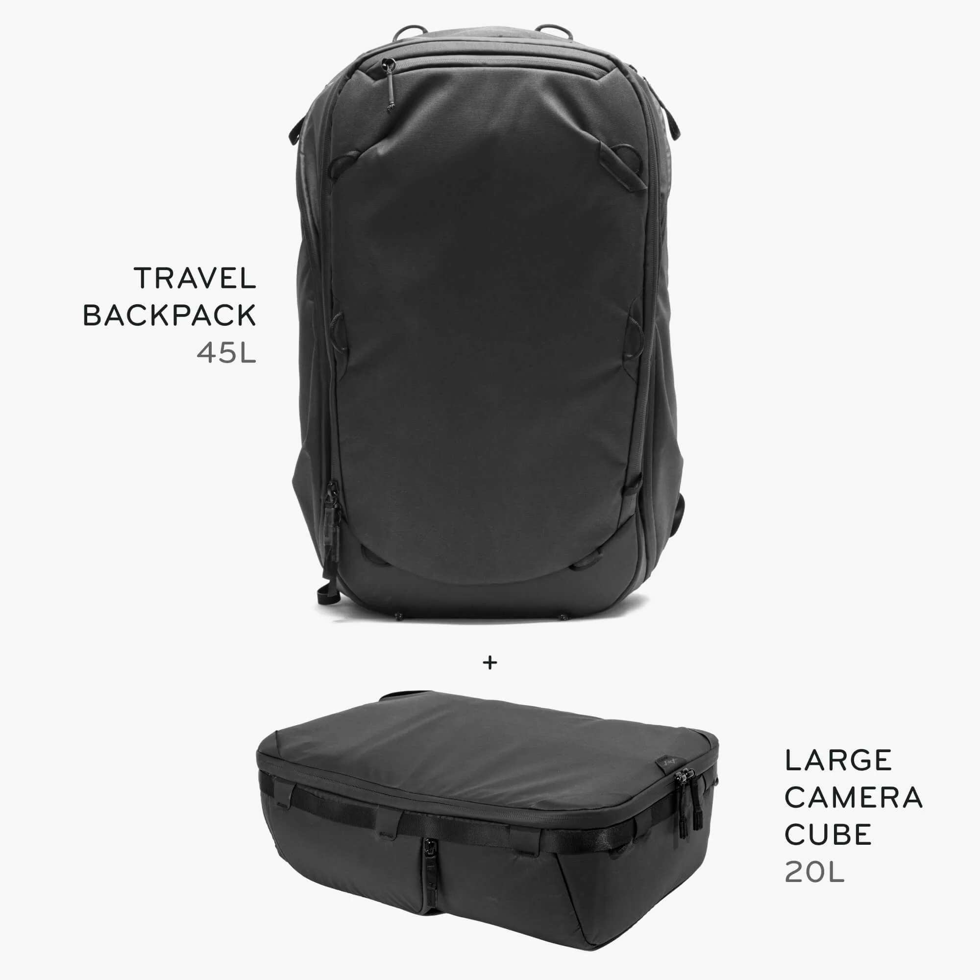 45L Travel Backpack + Bundle 1 | Black