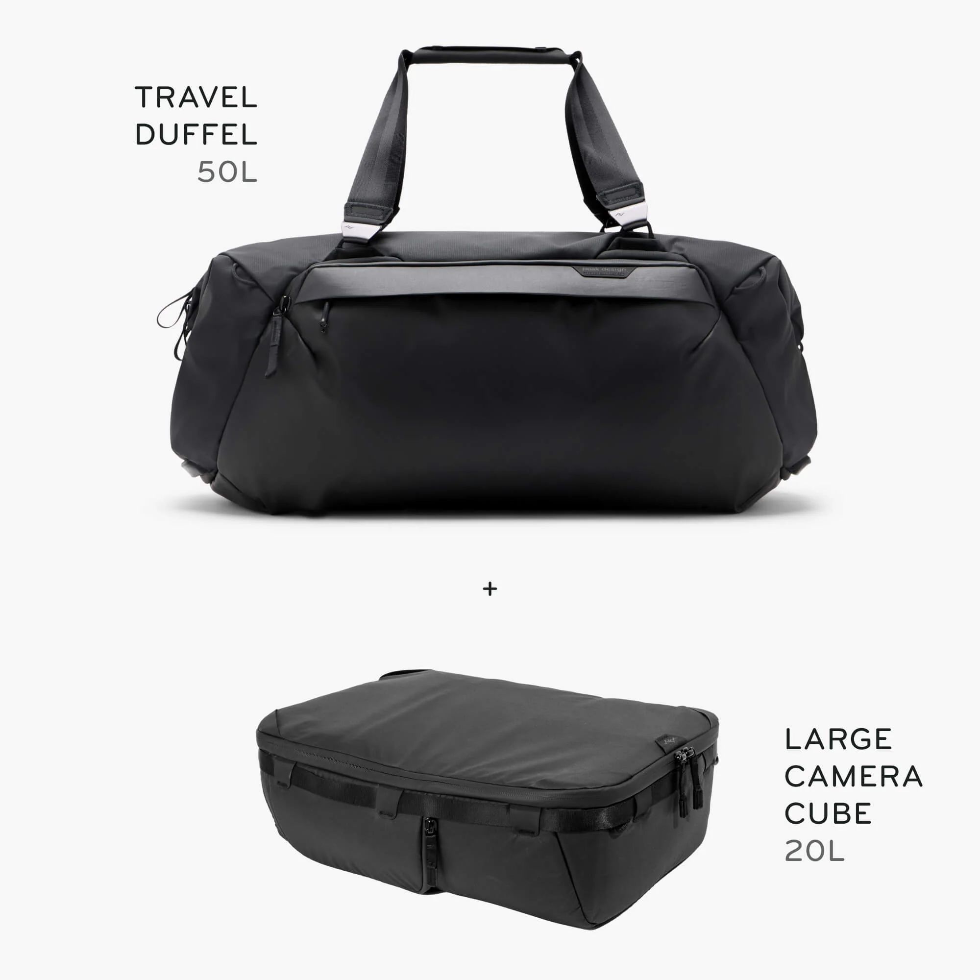50L Travel Duffel + Bundle 1 | Black