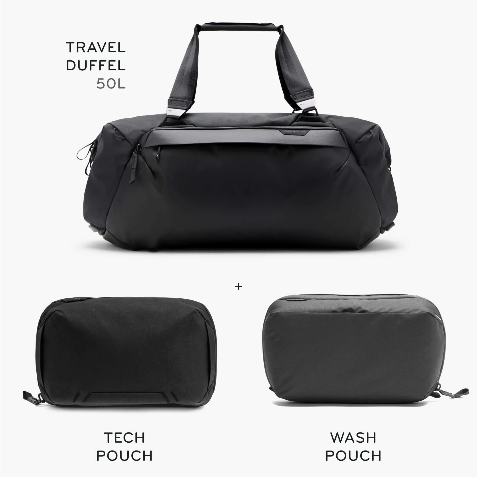 50L Travel Duffel + Bundle 2 | Black