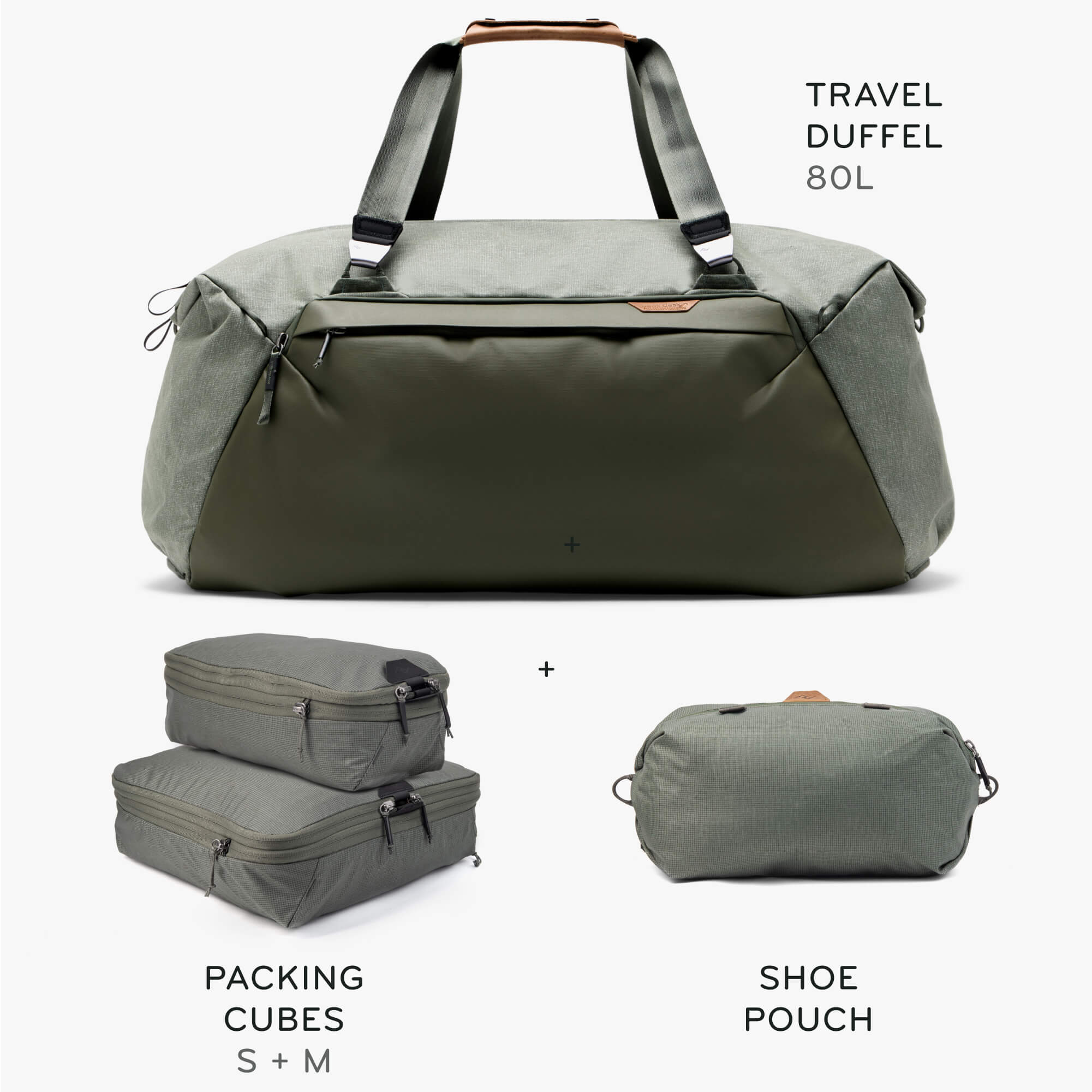 80L Travel Duffel + Bundle 2 | Sage